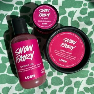 New LUSH Holiday Exclusive Snow Fairy Set ~ Shower Gel ~ Lip Mask ~ Body Lotion